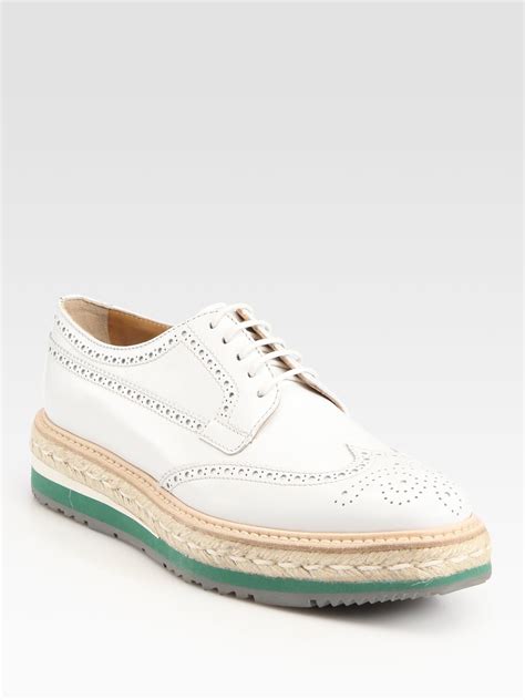 prada wingtip platform espadrille oxfords|PRADA Espadrille Heels for Women for sale .